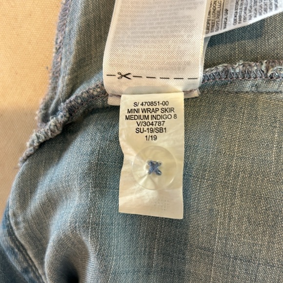 NWOT GAP Mini Wrap Skirt w/Pockets, Medium Indigo, Tencel & Cotton, size XS. - Picture 10 of 13